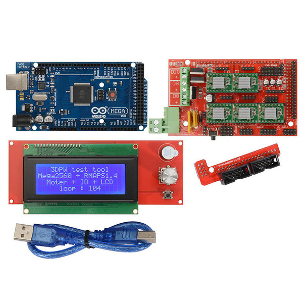 Mega2560+RAMPS+A4988+LCD+轉板+SD讀卡 3D印表機 Arduino