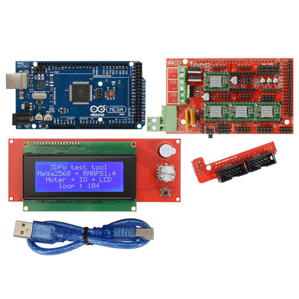 Mega2560+RAMPS+A4988+LCD+轉板+SD讀卡 3D印表機 Arduino