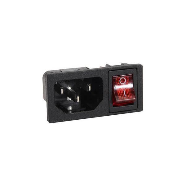 C14電源插座 雙切開關 附電源燈 品字插座 C14-5F