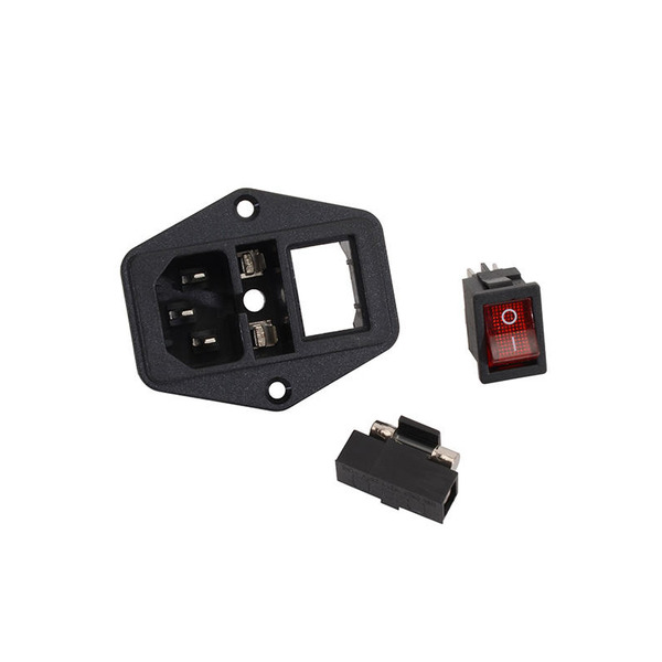 C14電源插座 雙切開關 附電源燈 附保險絲 品字插座 C14-F5-S(六角螺絲)