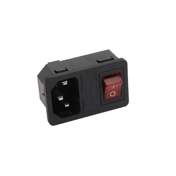 C14電源插座 雙切開關 附電源燈 附保險絲 品字插座 C14-F3(四角卡扣)