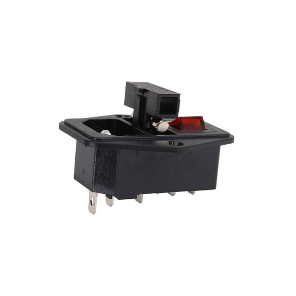 C14電源插座 雙切開關 附電源燈 附保險絲 品字插座 C14-F3(四角卡扣)