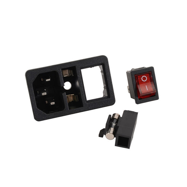 C14電源插座 雙切開關 附電源燈 附保險絲 品字插座 C14-F3(四角卡扣)