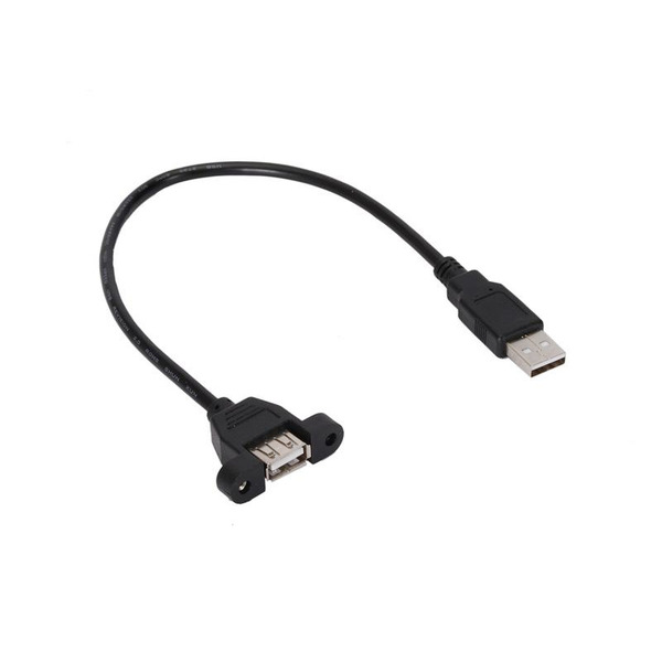 USB轉接線 可鎖機殼 USB Type-A公 轉 Type-A母 長度30cm