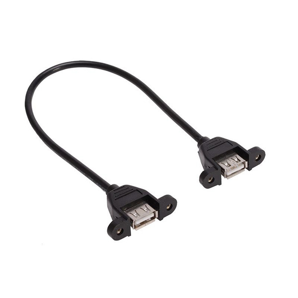 USB轉接線 可鎖機殼 USB Type-A母 轉 Type-A母 長度30cm