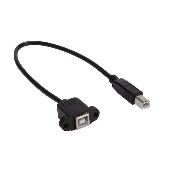 USB轉接線 可鎖機殼 USB Type-B公 轉 Type-B母 長度30cm