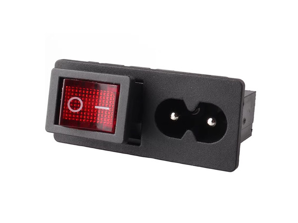 C8電源插座 雙切開關 附電源燈 8字插座 C8-29