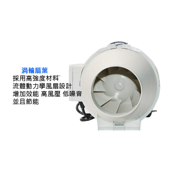 渦輪增壓管道風機 HF-100/125/150 鴻冠 靜音排風機