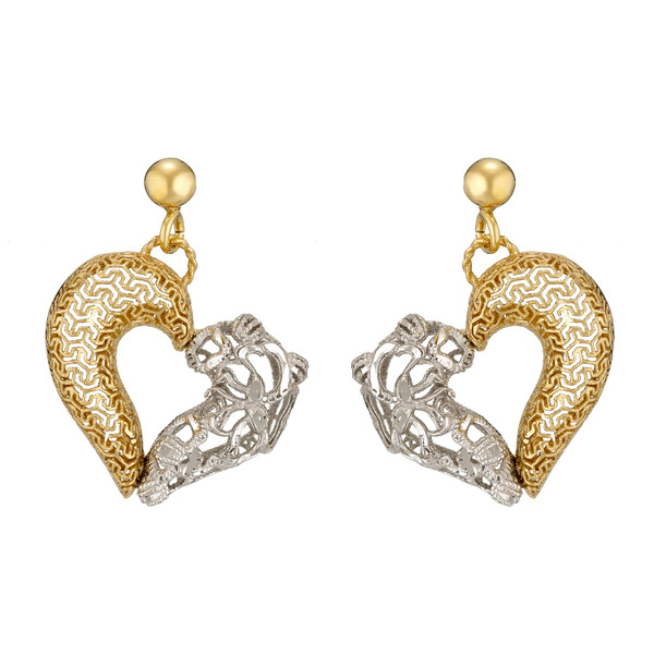 LUCIANO MILANO 經點雙色簍空純銀耳環