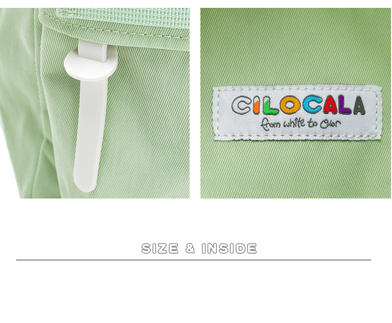 CILOCALA - 亮彩尼龍防潑水後背包(中)-薄荷綠