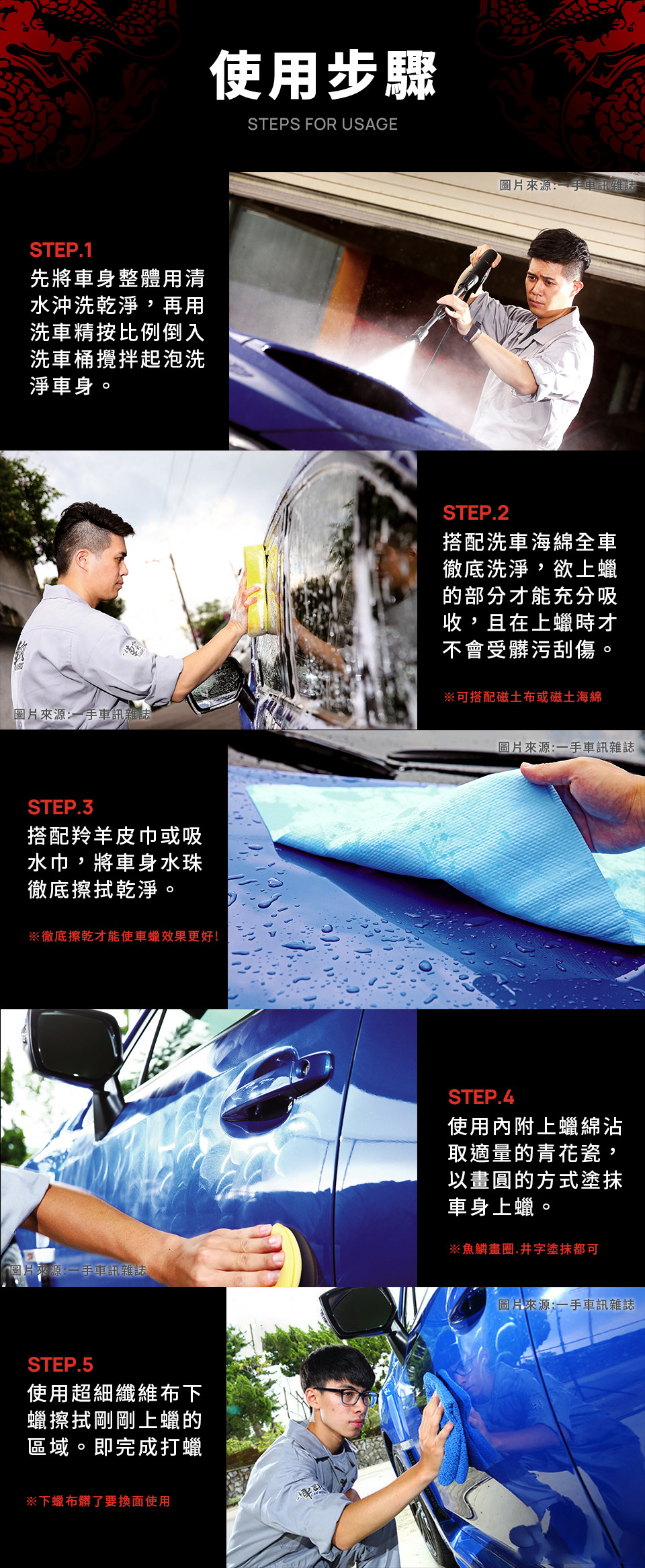 VANGUARDWAX鐵甲武士青花瓷全車色系附贈一條超細纖維布