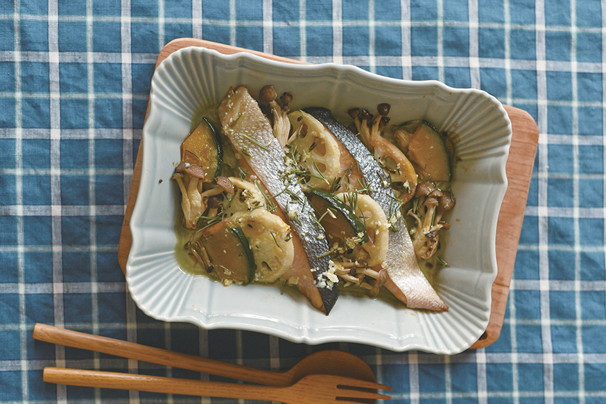 烤鮭魚與秋季時蔬