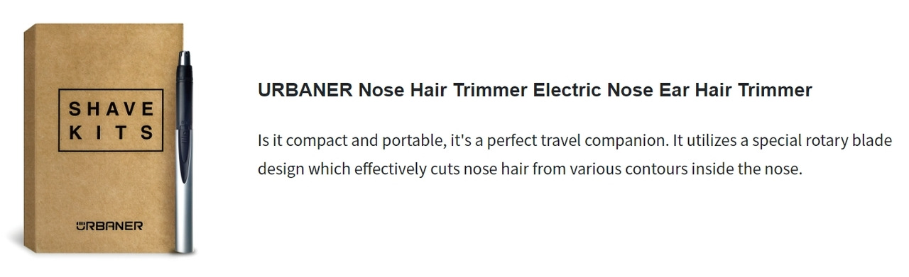 URBANER Nose Hair Trimmer Electric Nose Ear Hair Trimmer for Men Battery-Operated, MB-051