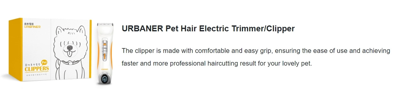 URBANER Pet Hair Electric Trimmer/Clipper for Dog & Cat, MB-066