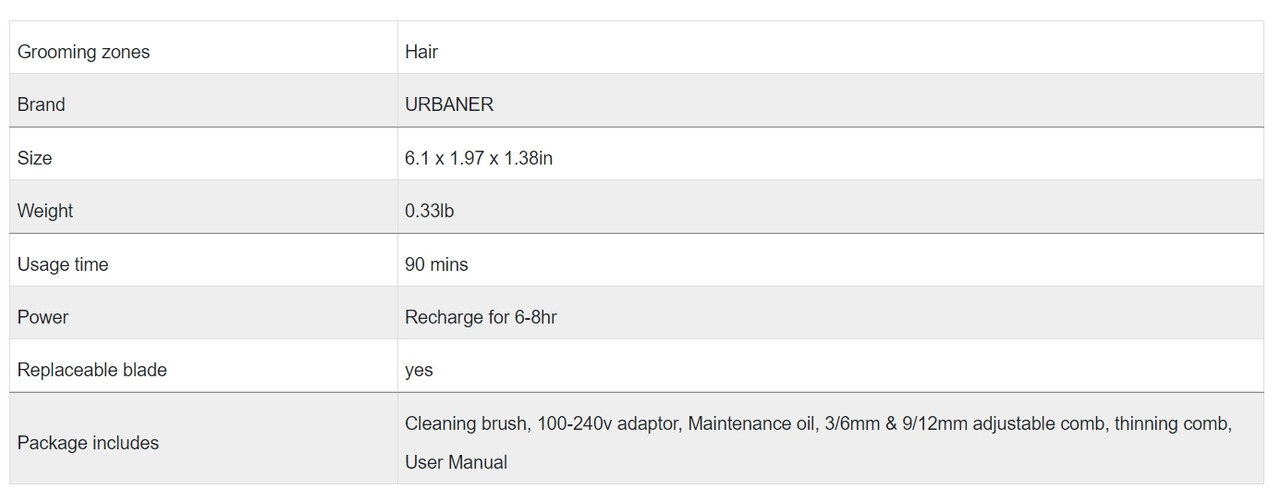 URBANER Kids Hair Trimmer/Clipper, MB-133