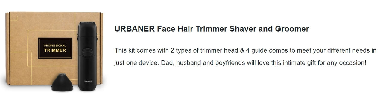 URBANER Face Hair Trimmer Shaver and Groomer for Men, MB-342