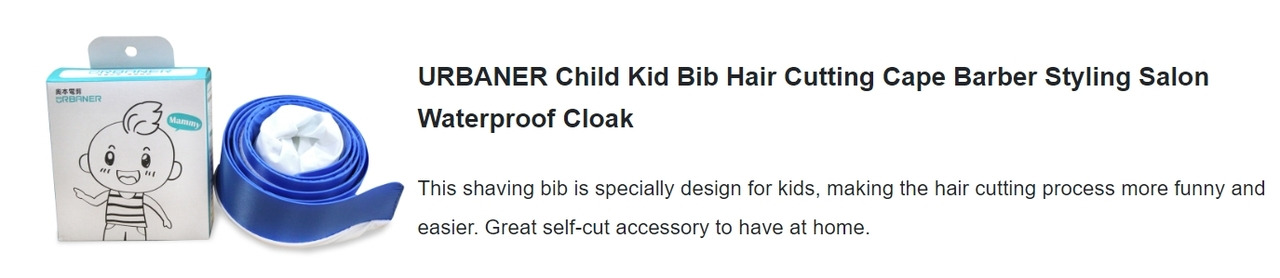 URBANER Child Kid Bib Hair Cutting Cape Barber Styling Salon Waterproof Cloak, CT-52