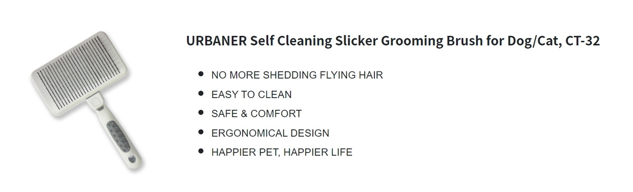 URBANER Self Cleaning Slicker Grooming Brush for Dog/Cat, CT-32