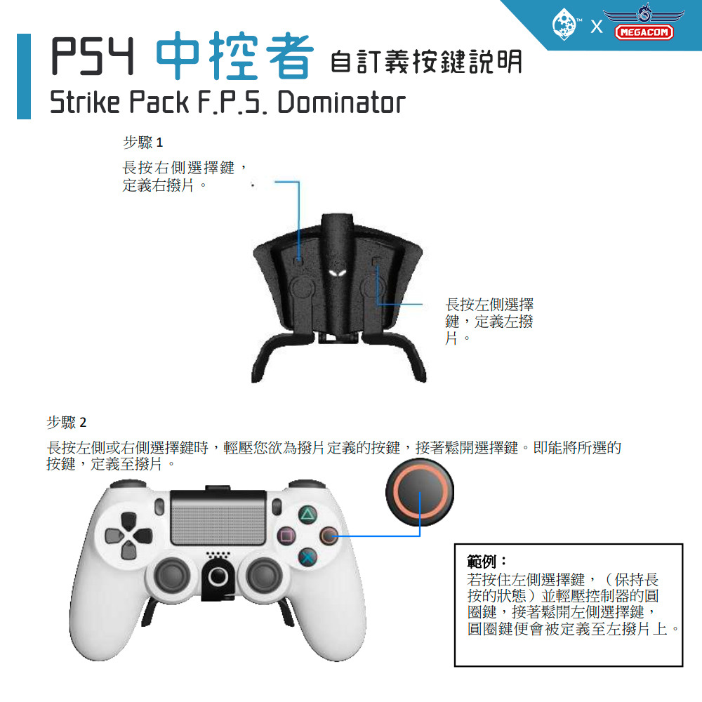 PS4 StrikePack 中控者 自訂義按鍵說明