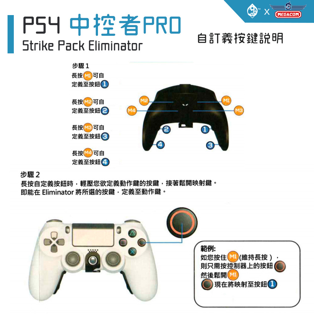 PS4 StrikePack 中控者PRO 自訂義按鍵說明