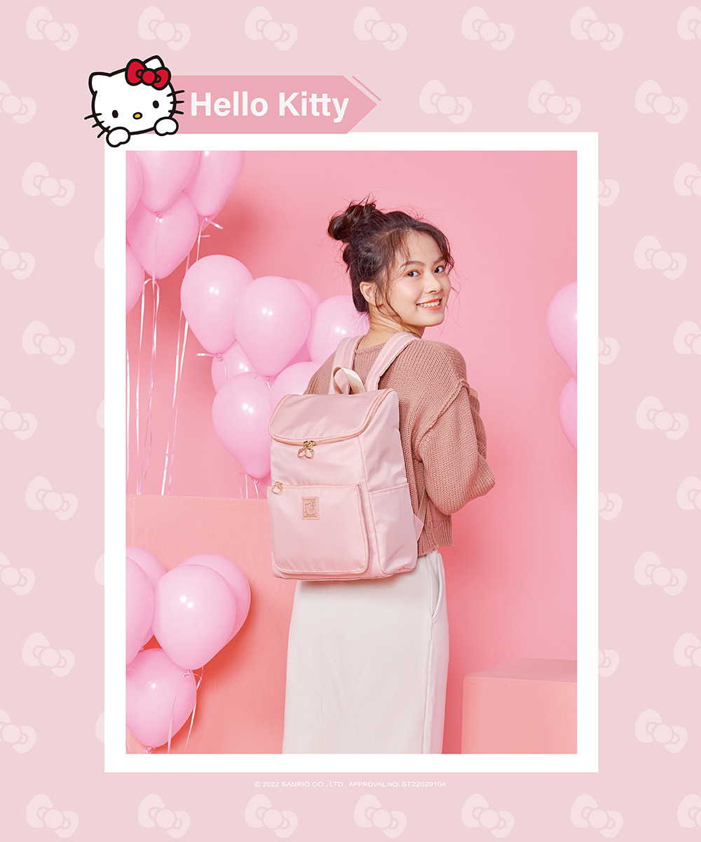 【IMPACT】Hello Kitty謎樣凱蒂-方型後背包-粉