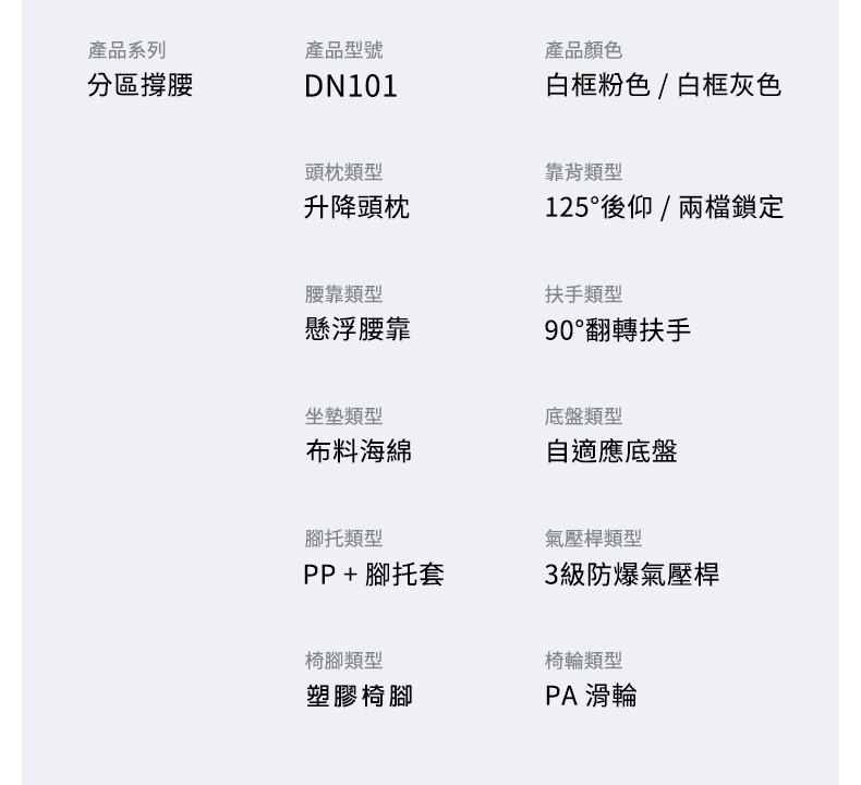 125後仰兩檔鎖定