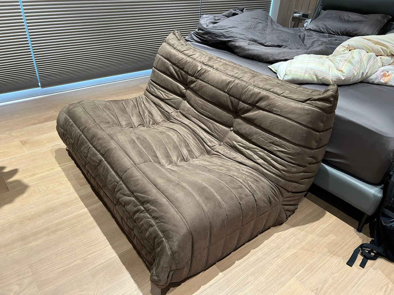 貓抓布毛毛蟲沙發-大尺寸L型組合客製實拍