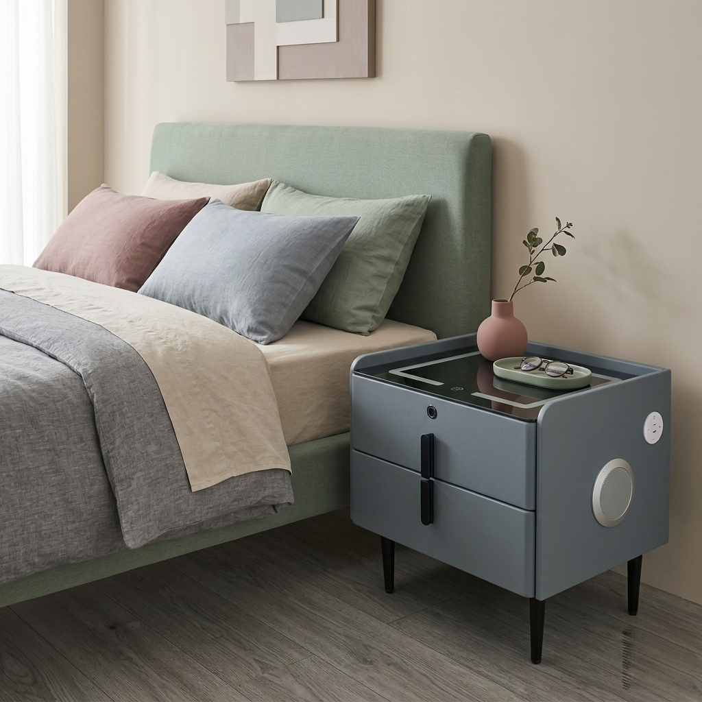 iliz-A1S仿皮智能床頭櫃-客製化改色服務-北歐風格臥室搭配-高品質皮革質感