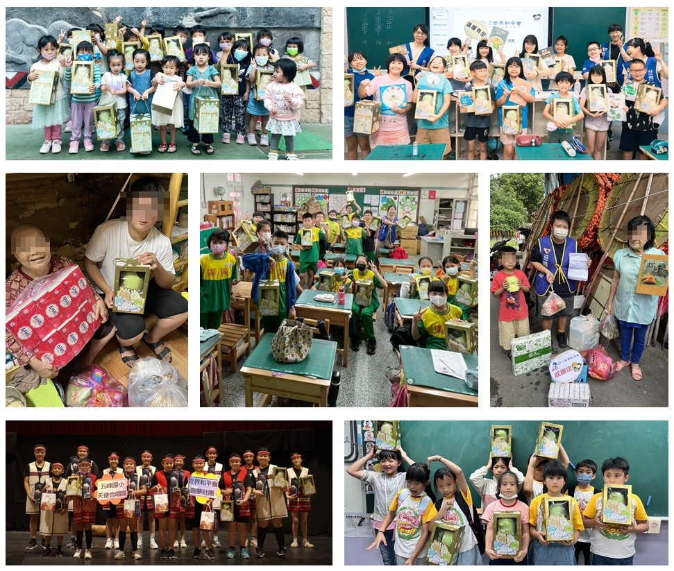 2023年京田製菓捐贈角落小夥伴牛奶餅乾造型桶禮盒至世界和平會，驚豔的可愛造型期盼可以點亮孩子們的童年希望
