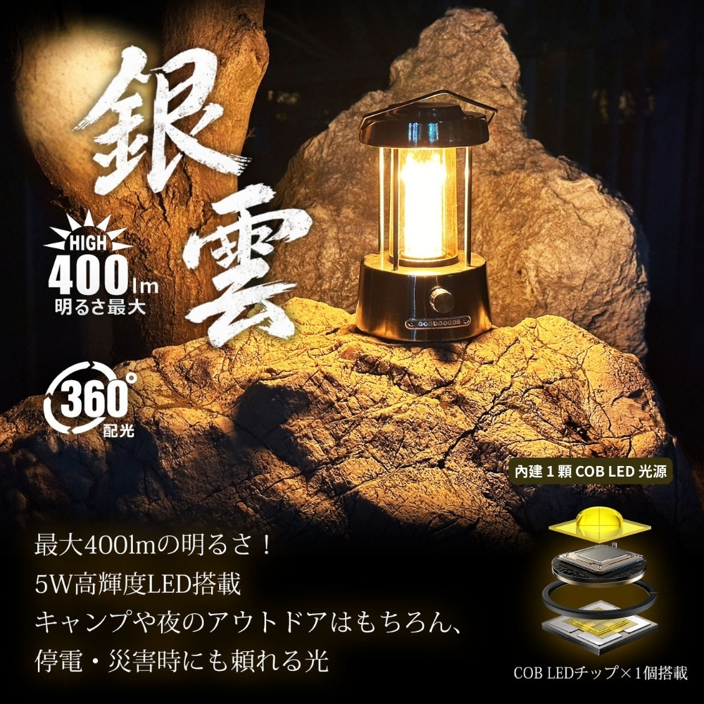 銀雲燈,銀色風格露營,銀色露營燈,手提露營燈,LED燈,GOODGOODS