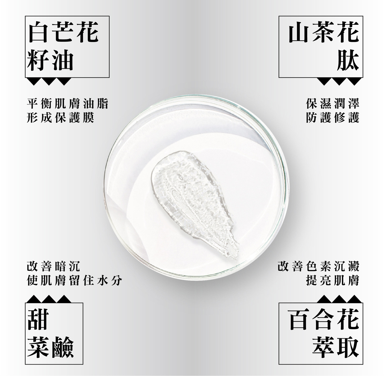 白珍珠魚子極塑霜成分白芒花籽油與山茶花肽等介紹