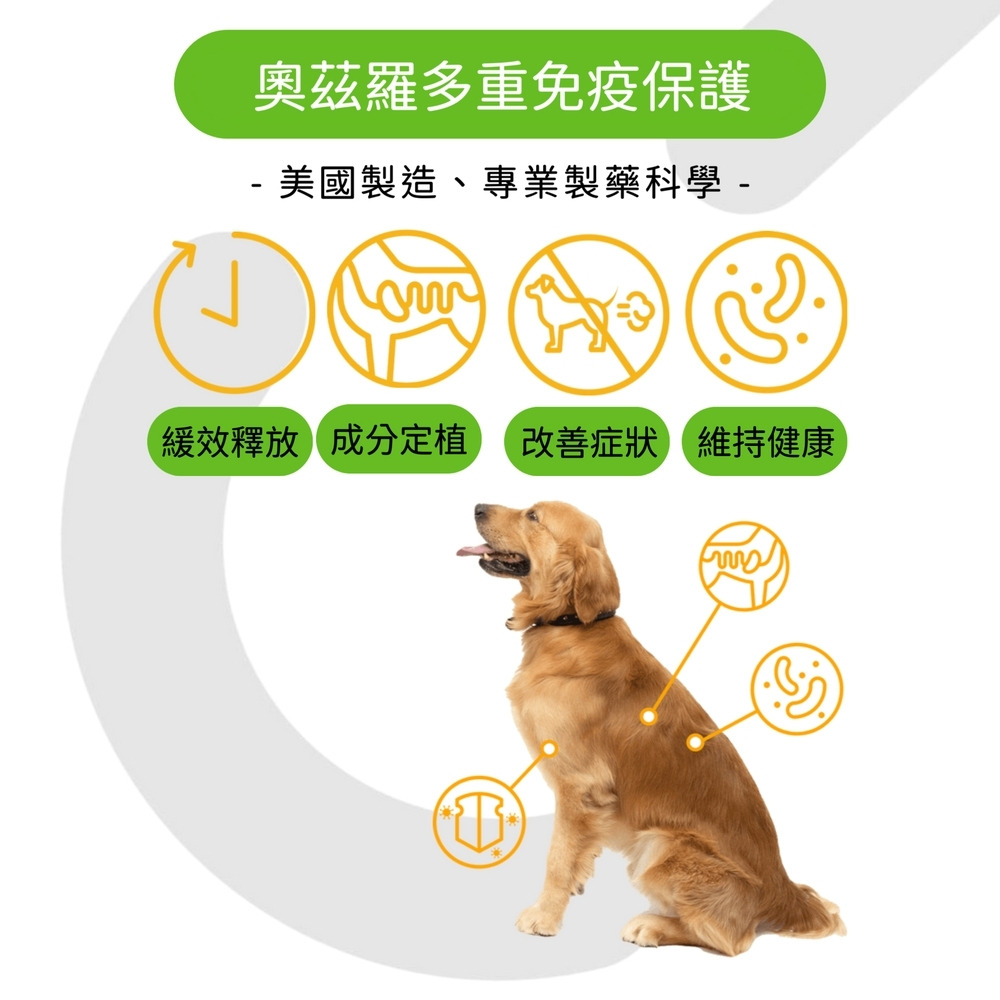 狗免疫系統｜OZLOO奧茲羅多重免疫保護(中小型犬) 60顆/瓶 (兩個月份量) ｜OZLOO奧茲羅