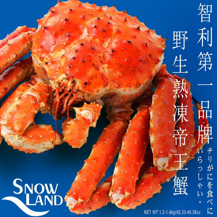 Snow-Land-智利第一品牌雪地牌-野生熟凍帝王蟹-1200-1400公克1隻-砥家啦