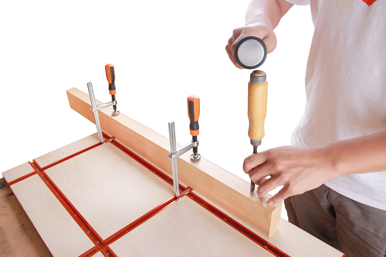 O'SKOOL Track F Clamp for 3/8" x 3/4" Double Cut Profile T Track, 6" Opening, 2-3/8" Throat-TTK020