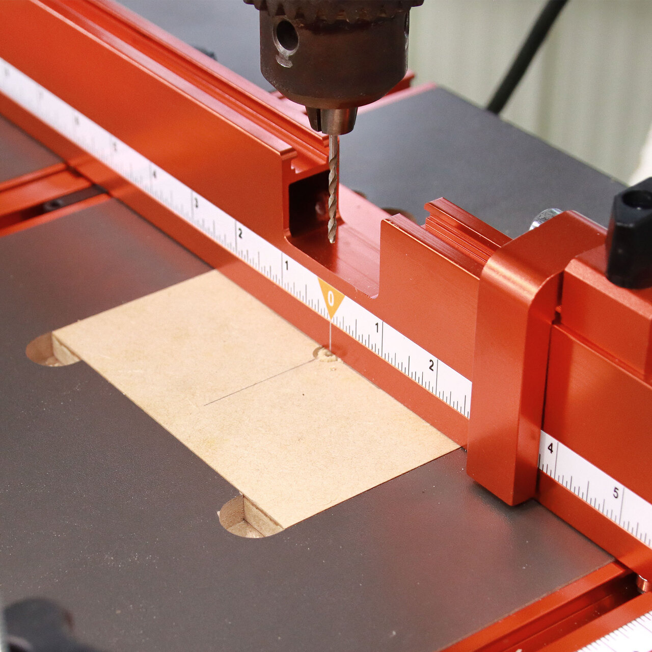 O'SKOOL Drill Press Table with Adjustable Aluminum Fence, Flip Stop, and Replaceable Insert – Fits 12-Inch and Larger Drill Presses-DAB022