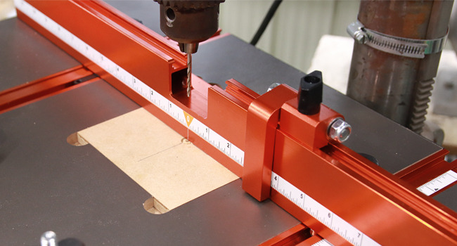 O'SKOOL Drill Press Table with Adjustable Aluminum Fence, Flip Stop, and Replaceable Insert – Fits 12-Inch and Larger Drill Presses-DAB022