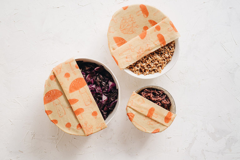 SuperBee 蜂蠟保鮮布卷 Mushroom 小香菇款：33x90cm 自由裁切設計、適合歐式麵包保鮮與大型沙拉碗覆蓋、可重複清洗天然保鮮膜替代品