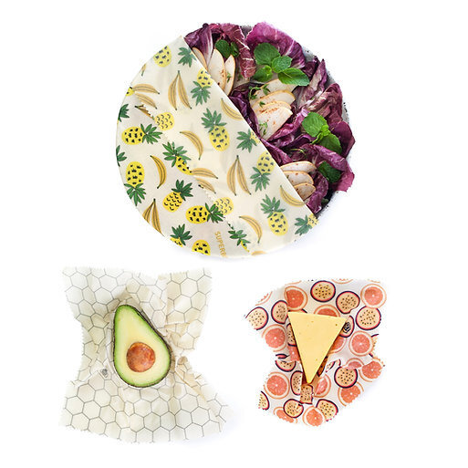 SuperBee 蜂蠟保鮮布 Summer Vibes 仲夏系列三入組：環保野餐、食材保鮮、天然蜂蠟與有機棉材質