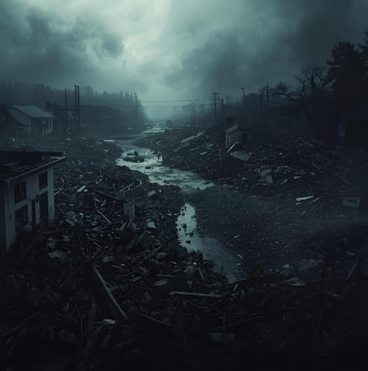 花蓮災後泥濘景象