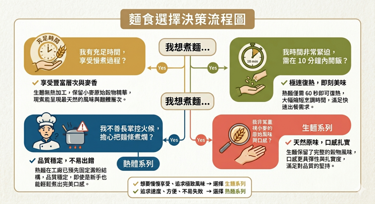 麵食選擇決策流程圖