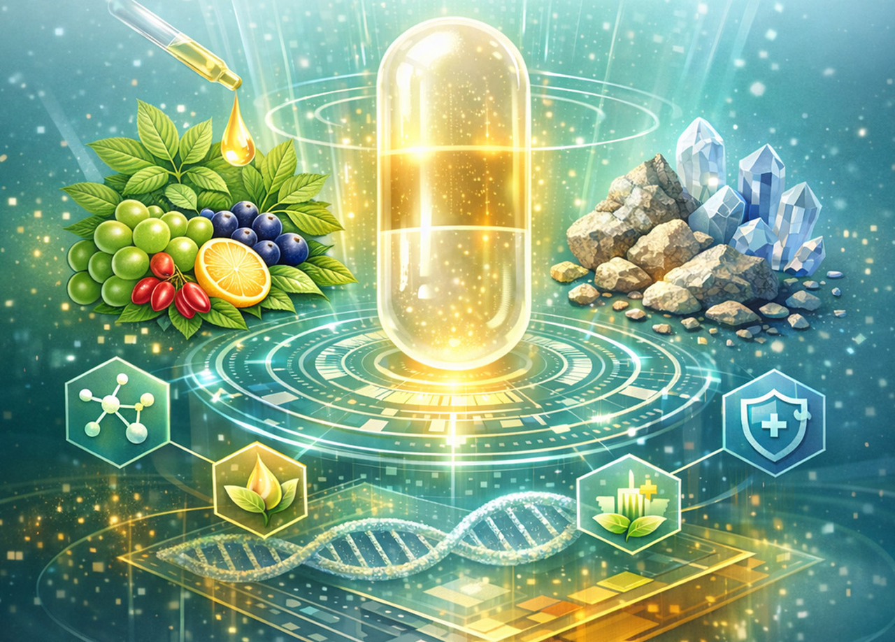 專利植萃原料來源與品質把關示意圖