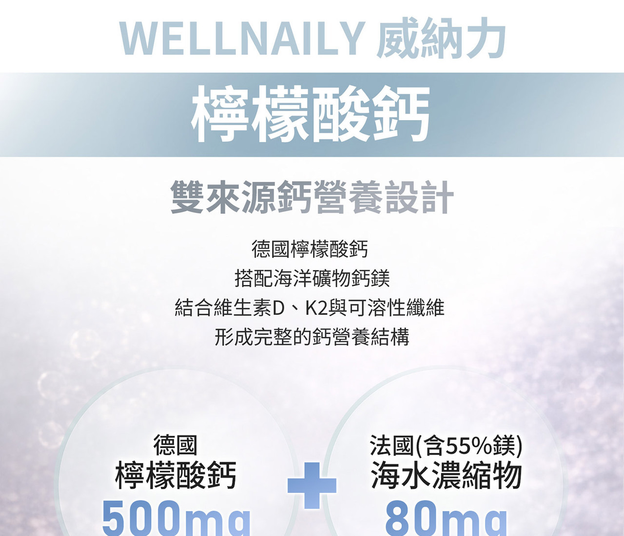 檸檬酸鈣推薦｜結構型鈣營養設計 WELLNAILY 威納力