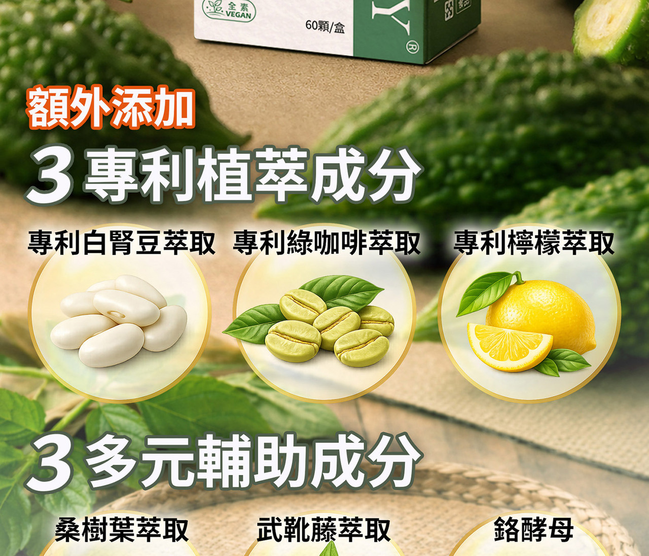 苦瓜胜肽膠囊 飲食平衡營養補給設計 外食族適用