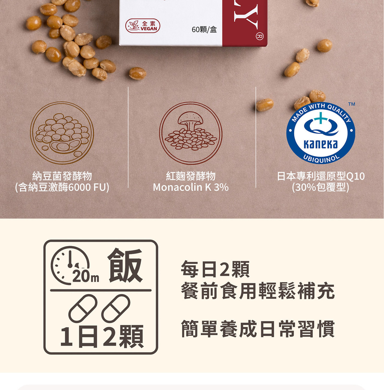 納豆菌發酵物與納豆激酶原料特寫，呈現發酵來源與自然成分質地