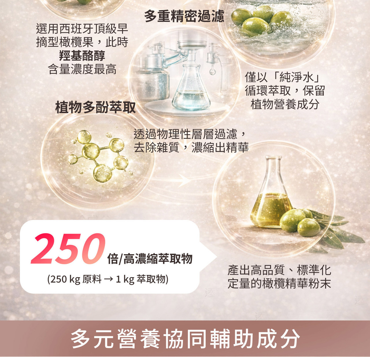 橄欖多酚與紅葡萄葉萃取 多重植物營養來源