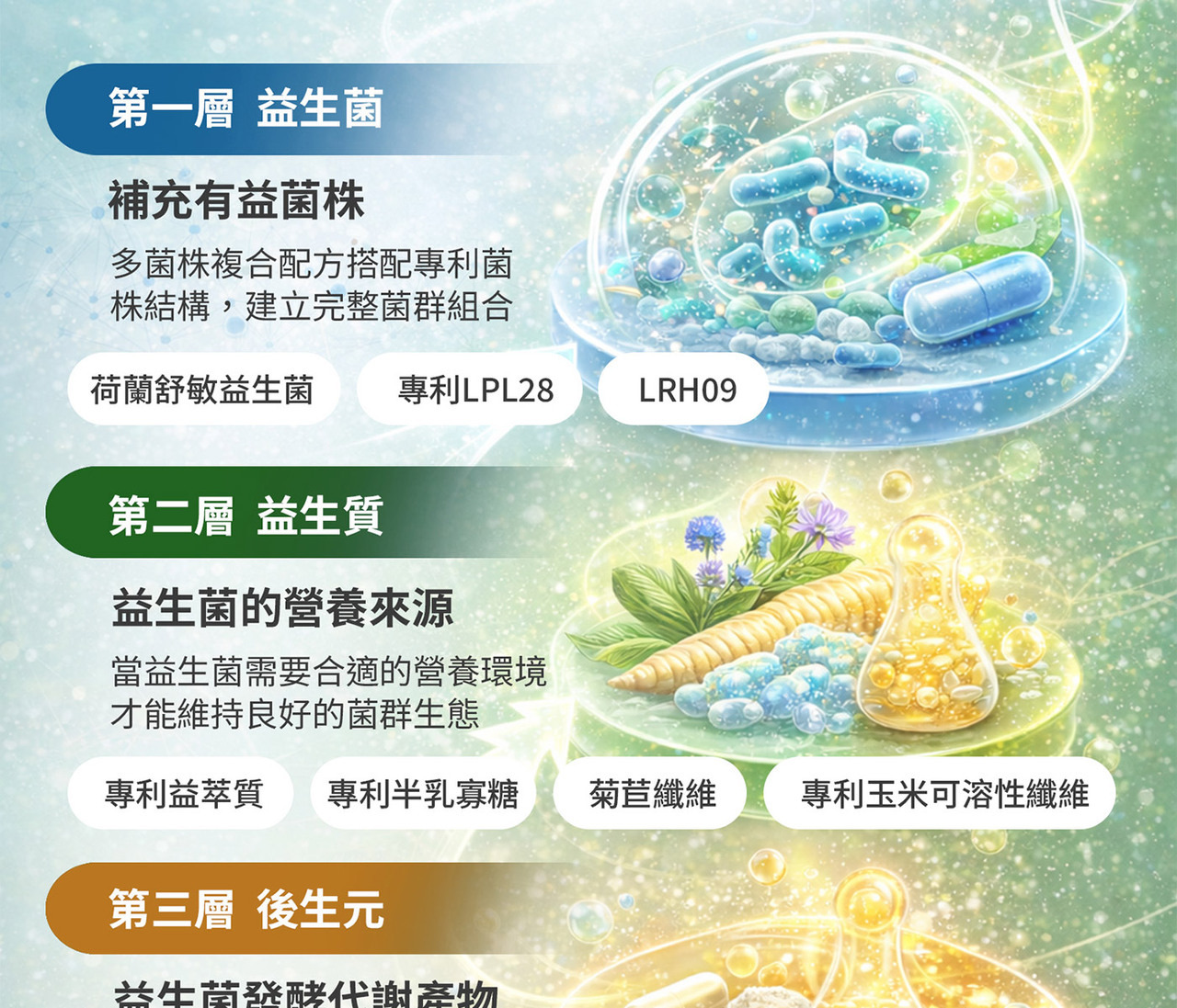 舒敏益生菌粉包 多菌株與益生質結構型營養設計