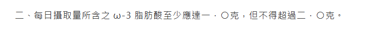 omega-3的一天總攝取量不應該超過 2000 毫克