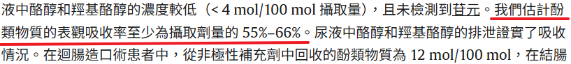 橄欖油中的多酚在腸道的吸收率相對高，尤其像羥基酪醇這類分子結構小、親水性的成分，更容易通過腸道進入血液循環。