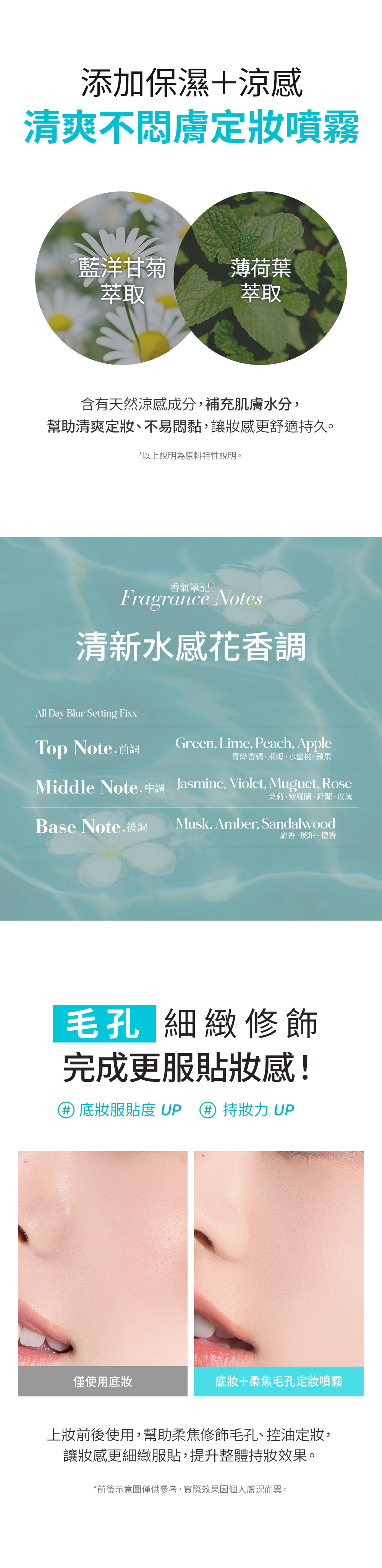 柔焦毛孔涼感定妝噴霧