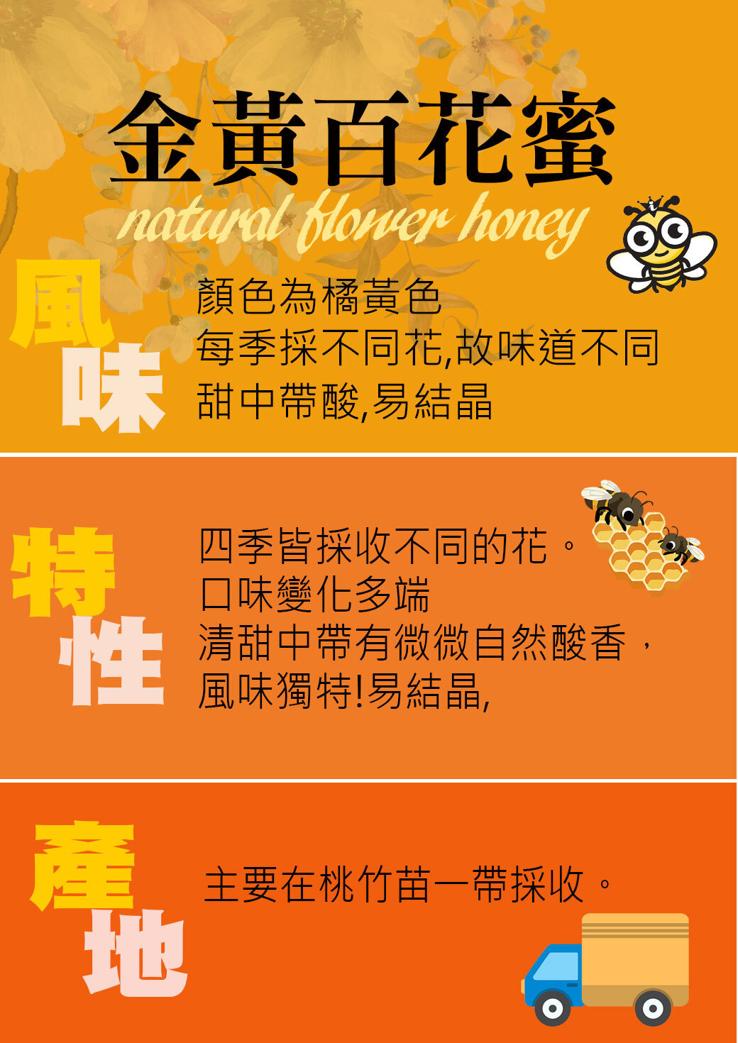 台灣百花蜂蜜特色